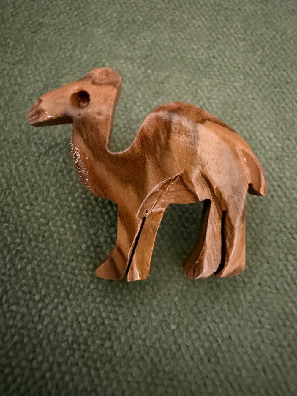 Darling Hand-Carved Brown Wooden Camel Pin